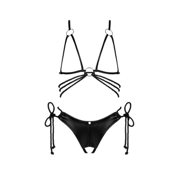 Cordellis ensemble ouvert - Noir wetlook