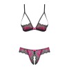Tulia Ensemble ouvert 2 pcs - Noir et Fuchsia