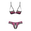 Tulia Ensemble ouvert 2 pcs - Noir et Fuchsia