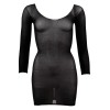 Robe en résille noire transparente, manches longues - R27138101101