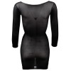 Robe en résille noire transparente, manches longues - R27138101101