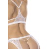 Ensemble 2 pièces blanc Goldie, soutien gorge avec armatures, bretelles réglales et culotte string ouverte - MAL8840WHT