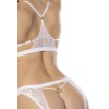 Ensemble 2 pièces blanc Goldie, soutien gorge avec armatures, bretelles réglales et culotte string ouverte - MAL8840WHT