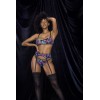 Ensemble trois pièces noir imprimé fleurs exotiques - MAL8770PRT