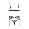 Ensemble sexy trois pièces en dentelle noire - R2210185