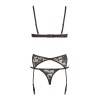 Ensemble sexy trois pièces en dentelle noire - R2210185