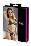 Soutien-gorge en dentelle noire avec bonnets détachables et string - R221125410