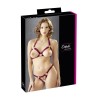 Soutien-gorge ouvert et string rouge à larges bandes sexy - R2213010