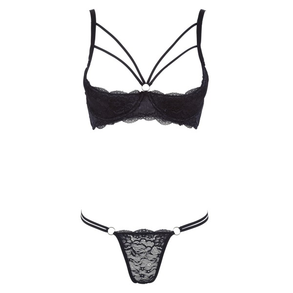 Ensemble soutien-gorge demi seins a armatures et string - R2221098