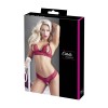 Soutien-gorge, bonnets ouverts, en dentelle rouge et string assorti - R2212447