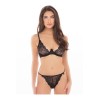 Ensemble 2 pièces noires avec soutien-gorge à armatures et string dentelle - REN53024-BLK