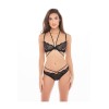 Ensemble 2 pièces soutien-gorge dentelle et lanières - string noir - REN53025-BLK