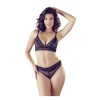 Ensemble 2 pièces dentelle avec strass - OR2213621BLK