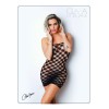 Mini Robe noire, résille avec  motif damier - Le Numéro 2 - Collection Robe - CM97002