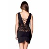 Robe cocktail empiècements dentelle et wetlook - LDW1