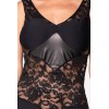 Robe cocktail empiècements dentelle et wetlook - LDW1