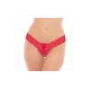 String rouge ouvert avec laçage sur le devant - REN1158-RED