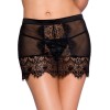 Jupe dentelle noire transparente ouverte sur les fesses - ML7735BLK