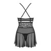 838-BAB-1 babydoll - Noir