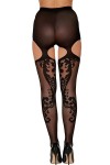 Collant fantaisie échancré sur le haut des cuisses - DG0438BLK