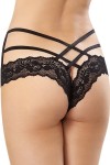 Tanga noir syle brésilien ornements croisés - DG1412BLK