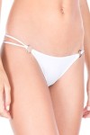 String blanc double élastiques anneaux et noeuds - ML10009WHT