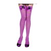 Bas rayés violet avec noeuds satinés et araignées Halloween - MH4253PUB