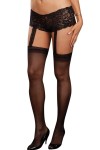 Bas collant grande taille noirs jarretelles shorty intégré - DG0093X