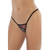 Nuisette résille et dentelle Noire imprimé fleur exotique  - MAL7497PRT