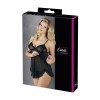 Nuisette en résille et dentelle noire avec string - R2740796