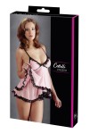 Nuisette doublée rose avec dentelle florale et string - R2740052