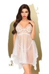 Nuisette et string assorti Blanc Naughty doll - PH0083WHT