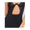 Nuisette noire jarretelles et armatures opaque - REN512171-BLK