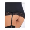 Nuisette noire jarretelles et armatures opaque - REN512171-BLK