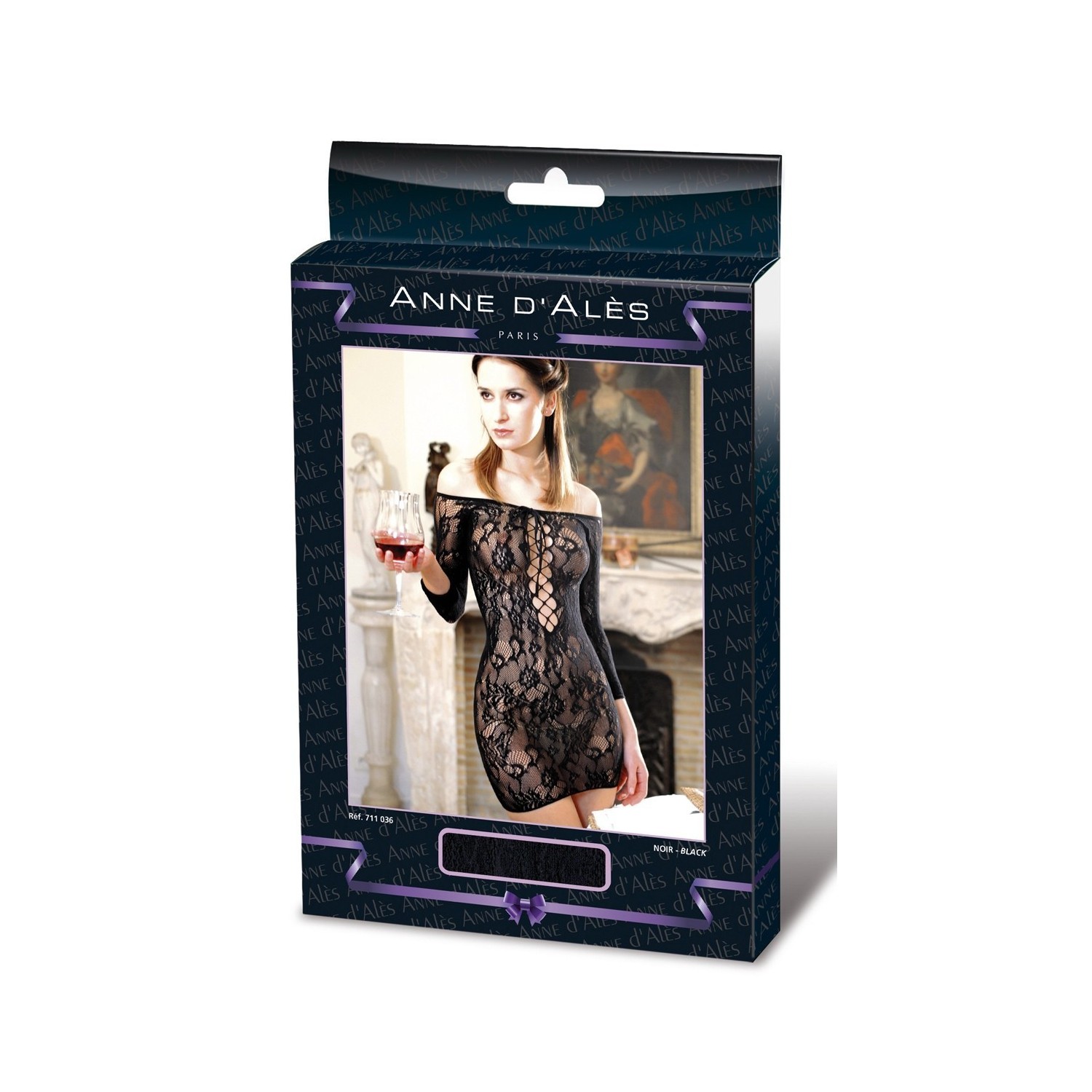 Robe Fetish Dinner résille Noir