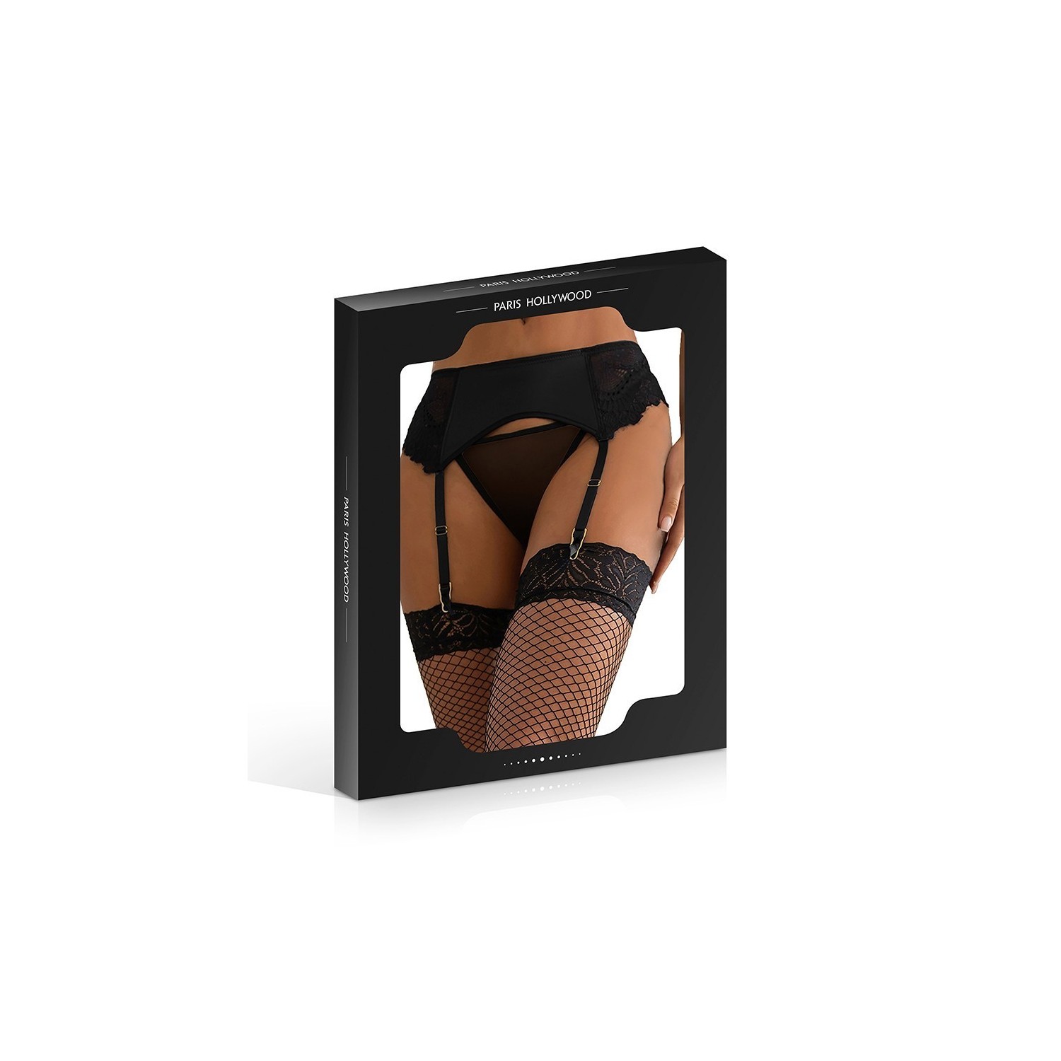 Porte-jarretelles en dentelle avec string noir