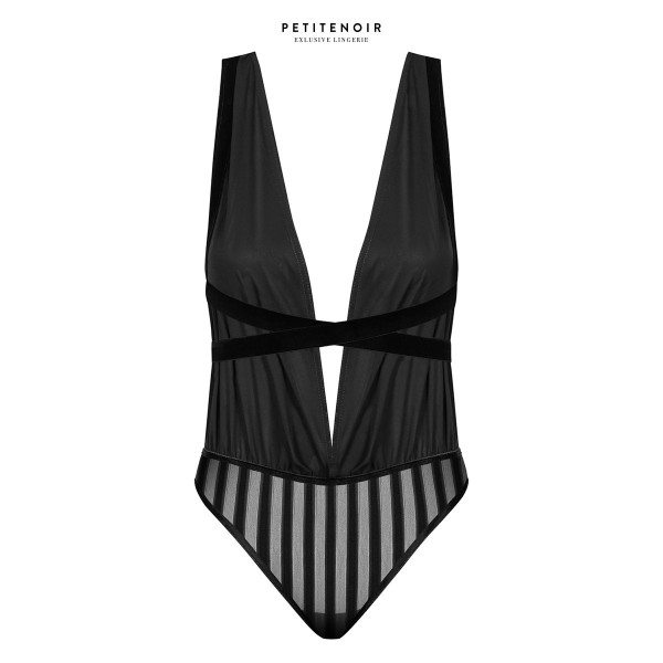 Body fendu tulle et rayures