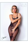 Bodystocking résille noire avec fine bretelles - Le Numéro 6 - Collection Bodystocking - CM99006