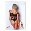 Body noire en résille et lanières - Le Numéro 1 - Collection Body - CM98001