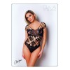 Body noire en résille et lanières - Le Numéro 1 - Collection Body - CM98001