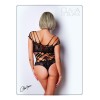 Body noire en résille et lanières - Le Numéro 1 - Collection Body - CM98001