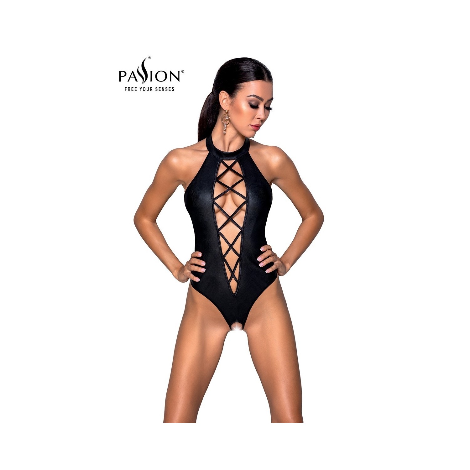 Body ouvert faux cuir Nancy - Passion