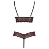 Body string en dentelle florale bicolore et résille - R2642859