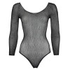 Body string à manches longues en résille avec strass - R26427351101