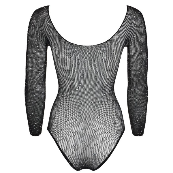 Body string à manches longues en résille avec strass - R26427351101