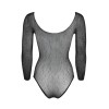 Body string à manches longues en résille avec strass - R26427351101