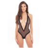 Body noir fine résille, ouvert sur l'arrière - REN50020-BLK