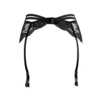Porte-jarretelles tulle et dentelle noir V-10712 - Axami