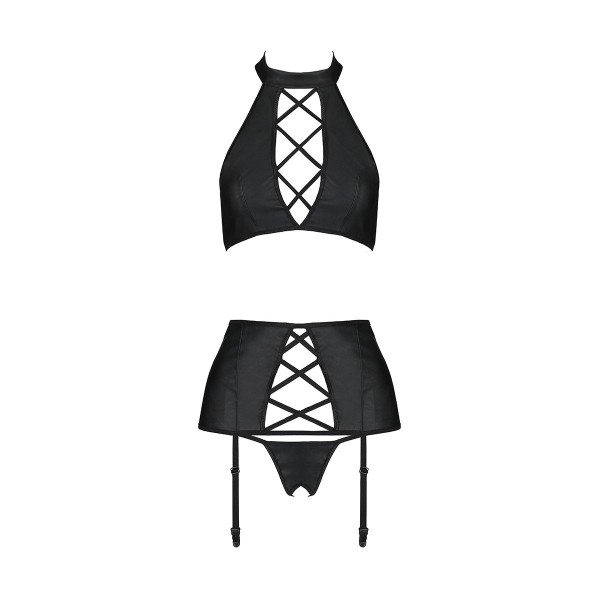 Ensemble sexy faux cuir Nancy - Passion