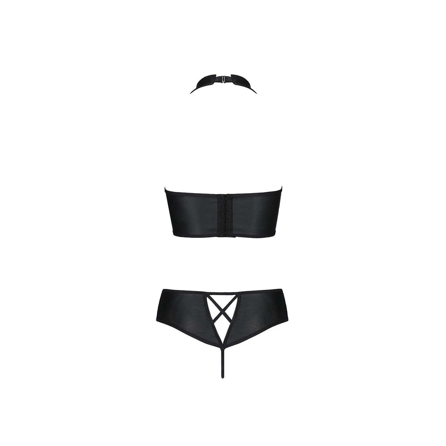 Bustier et string faux cuir Nancy - Passion